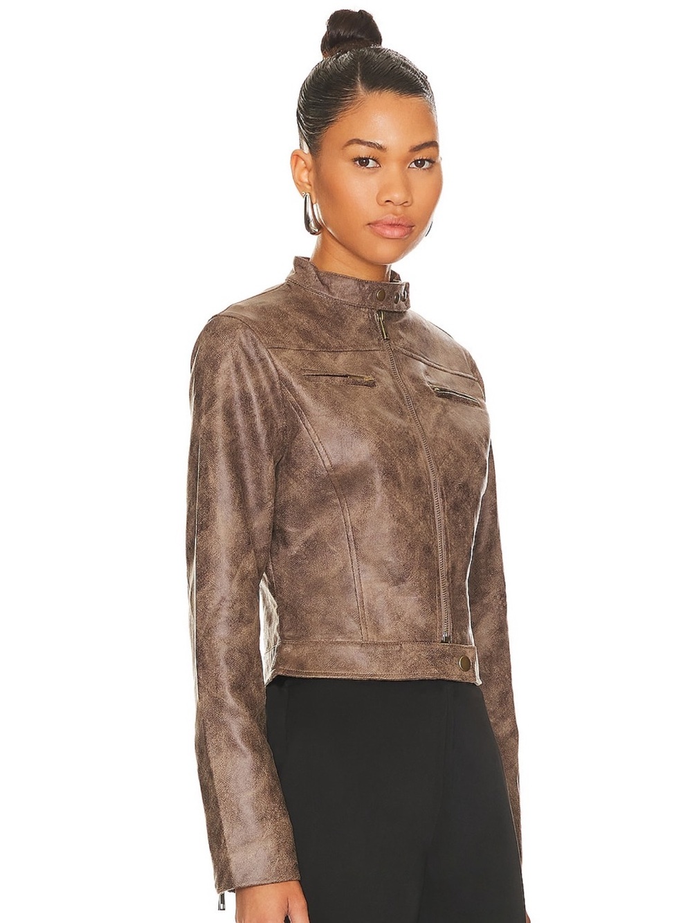 Lioness Bella Moto Jacket in Chocolate